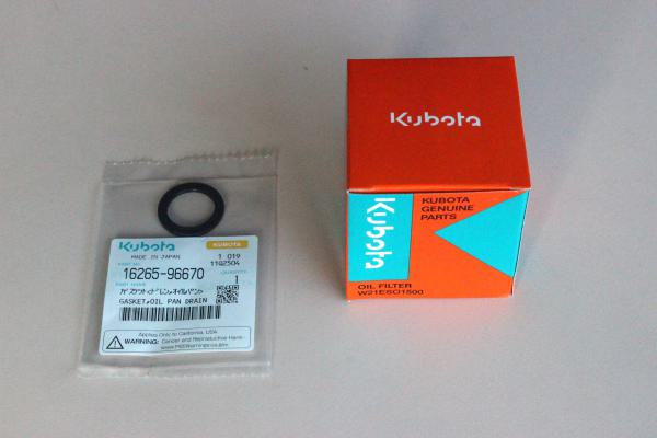 Ölfilter Kubota E5+ (Original Filter) inkl. Dichtring für Ölablasschraube Ø22mm